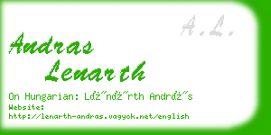 andras lenarth business card